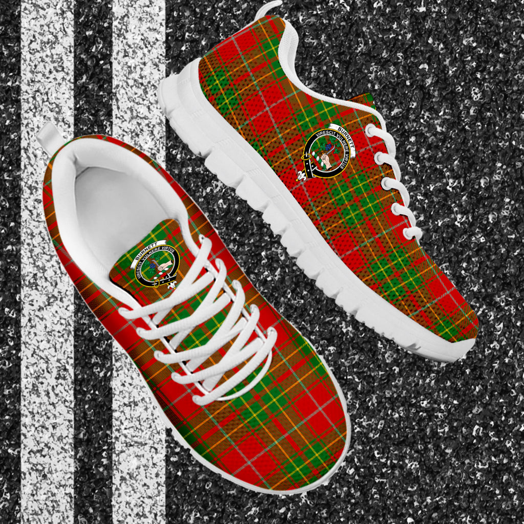 Burnett Tartan Sneakers with Family Crest - Tartan Vibes Clothing