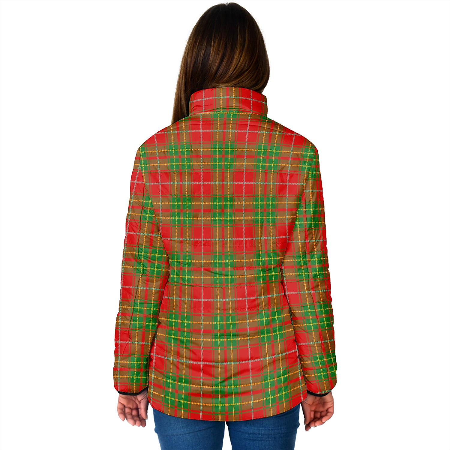 Burnett Tartan Padded Jacket with Family Crest - Tartan Vibes Clothing