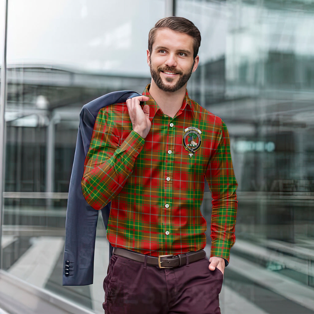 Burnett Ancient Tartan Long Sleeve Button Up Shirt with Family Crest