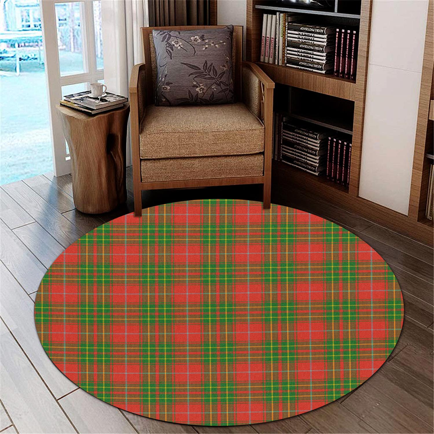 Burnett Ancient Tartan Round Rug - Tartanvibesclothing