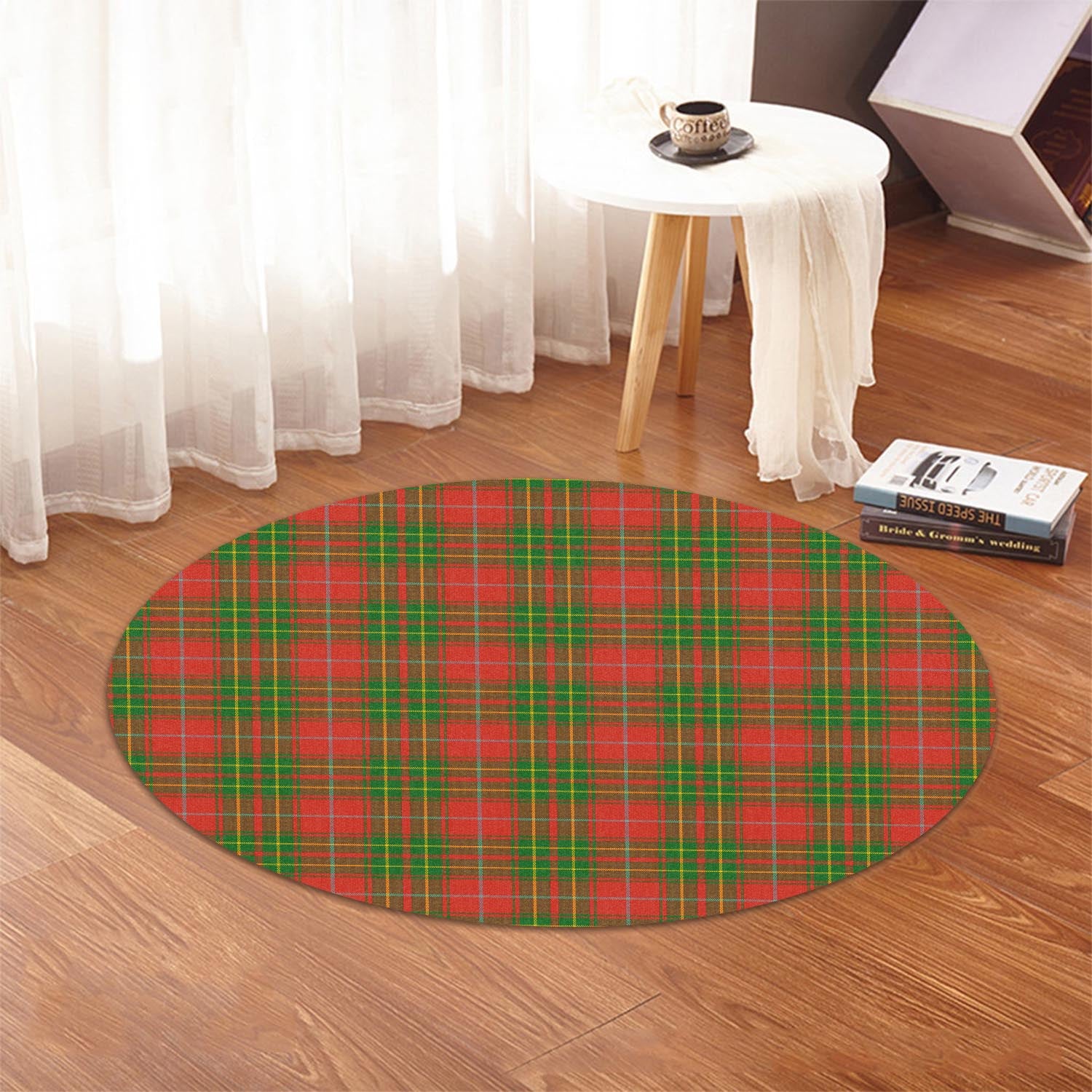 Burnett Ancient Tartan Round Rug - Tartanvibesclothing