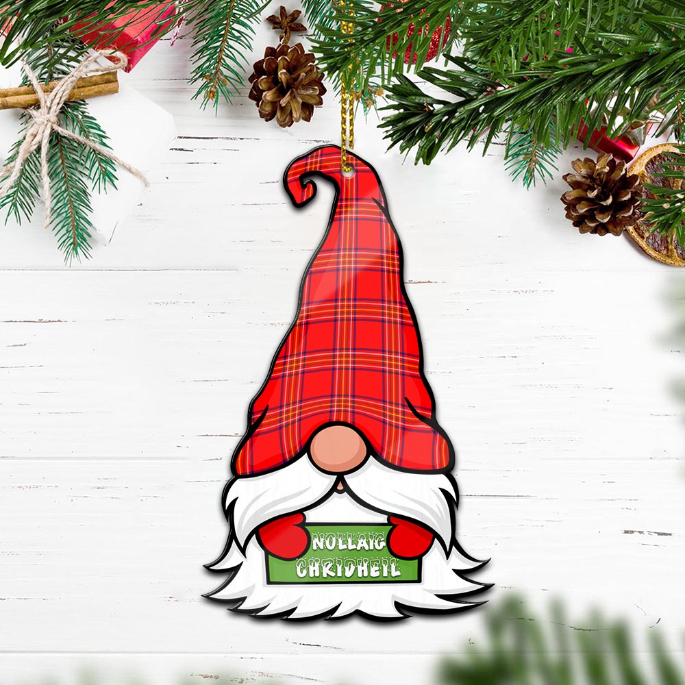 Burnett Modern Gnome Christmas Ornament with His Tartan Christmas Hat Wood Ornament - Tartanvibesclothing