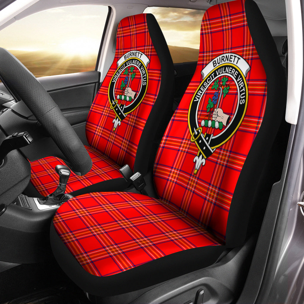 Burnett Modern Tartan Car Seat Cover with Family Crest One Size - Tartanvibesclothing