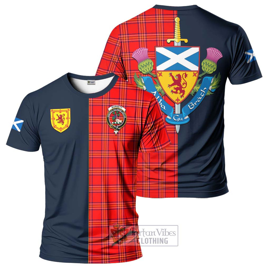 Tartan Vibes Clothing Burnett Modern Tartan T-Shirt Alba with Scottish Lion Royal Arm Half Style