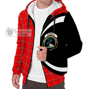 Burnett Modern Tartan Sherpa Hoodie with Family Crest Circle Style