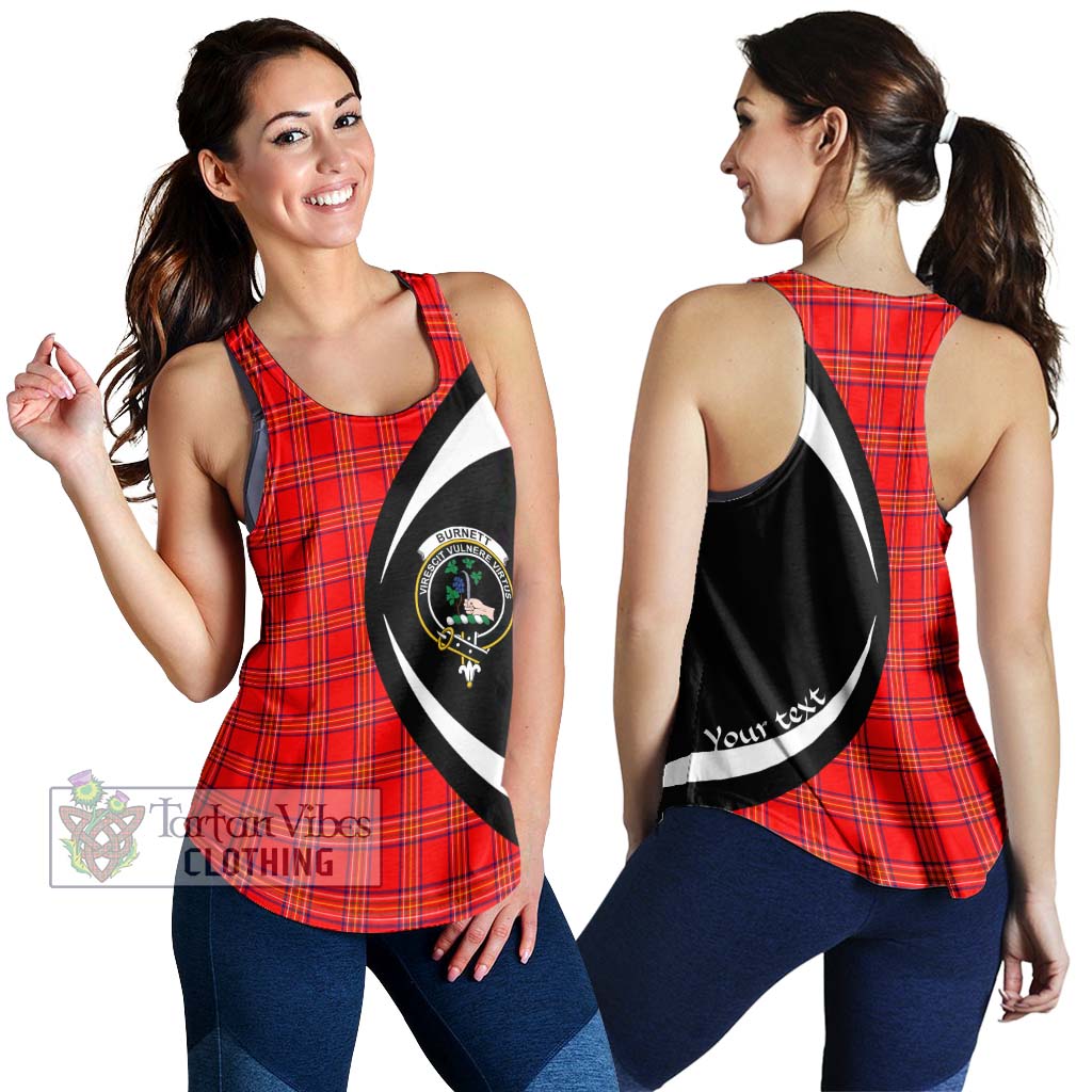 Burnett Modern Tartan Women's Racerback Tanks with Family Crest Circle Style 4XL - Tartan Vibes Clothing