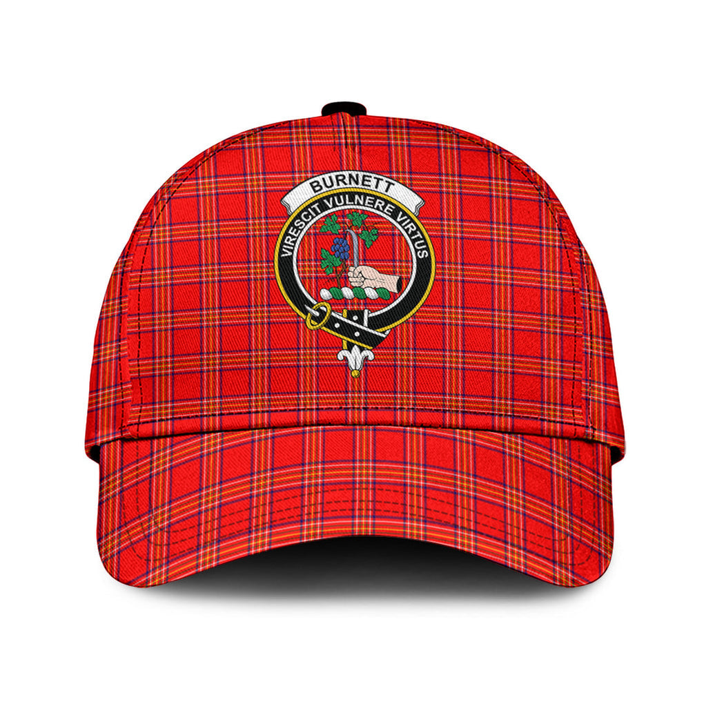 Burnett Modern Tartan Classic Cap with Family Crest Classic Cap Universal Fit - Tartan Vibes Clothing