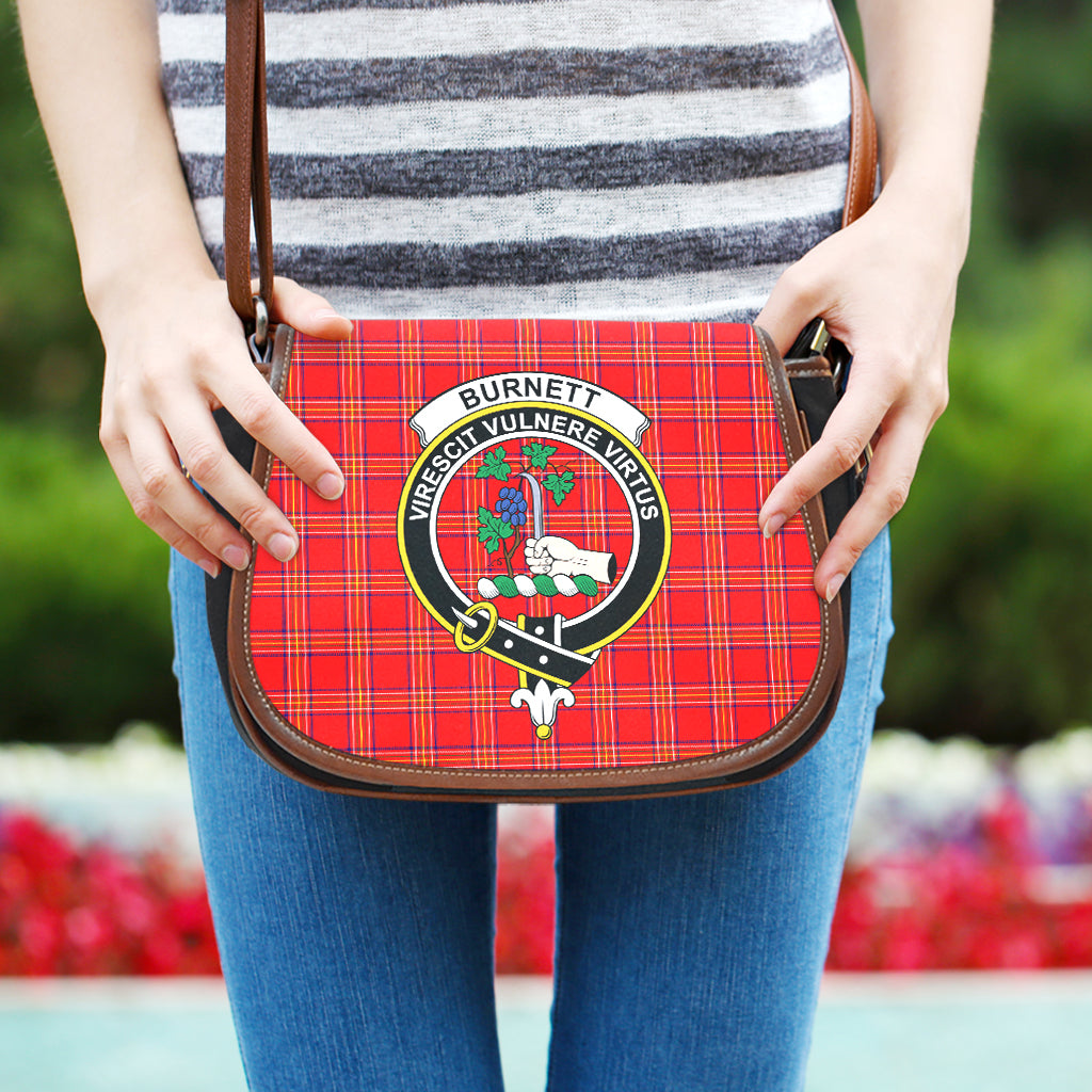 Burnett Modern Tartan Saddle Bag with Family Crest One Size - Tartan Vibes Clothing