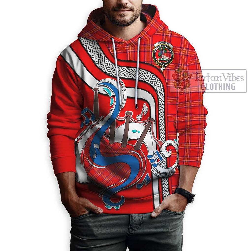 Burnett Modern Tartan Hoodie with Epic Bagpipe Style Zip Hoodie - Tartanvibesclothing Shop