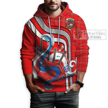 Burnett Modern Tartan Hoodie with Epic Bagpipe Style