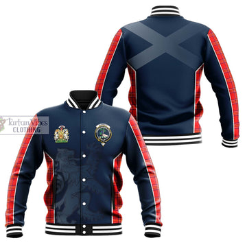 Burnett Modern Tartan Baseball Jacket with Family Crest and Lion Rampant Vibes Sport Style