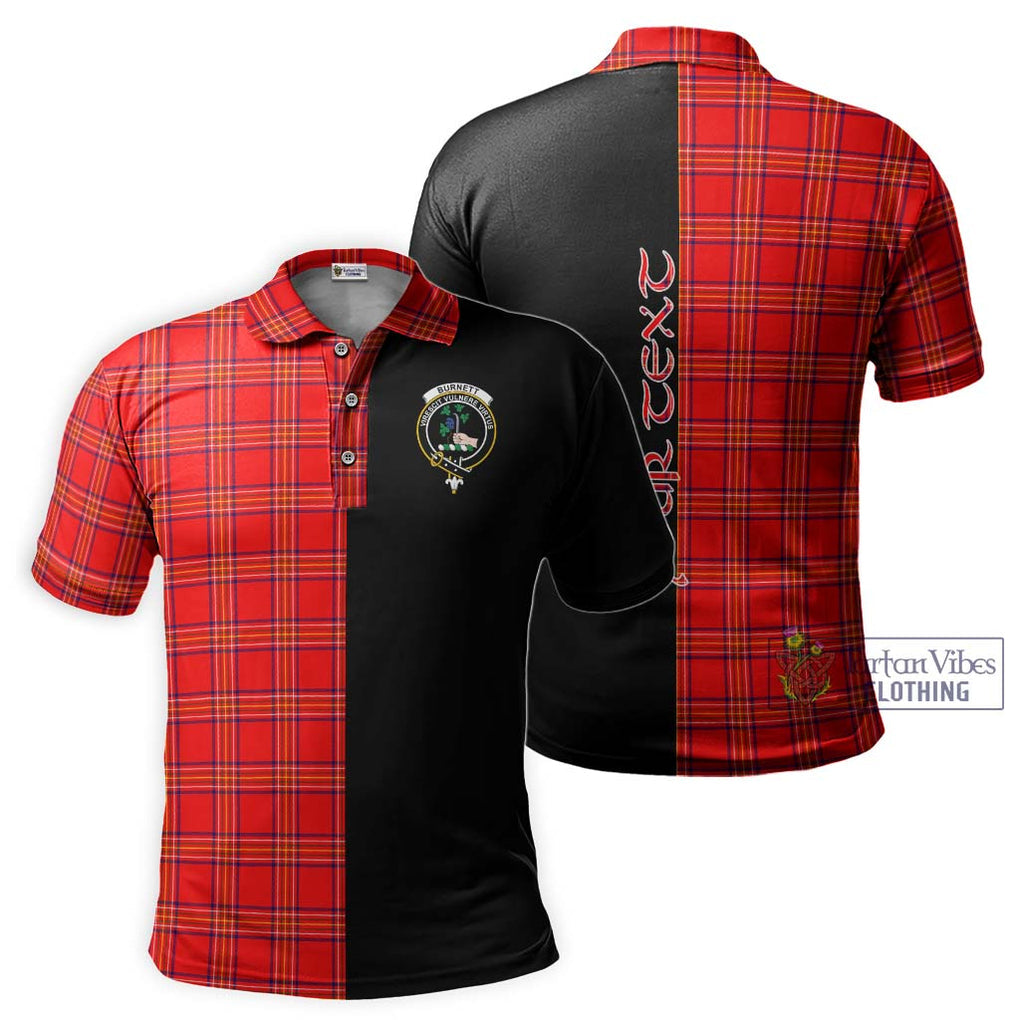 Burnett Modern Tartan Polo Shirt with Family Crest and Half Of Me Style Kid - Tartanvibesclothing Shop