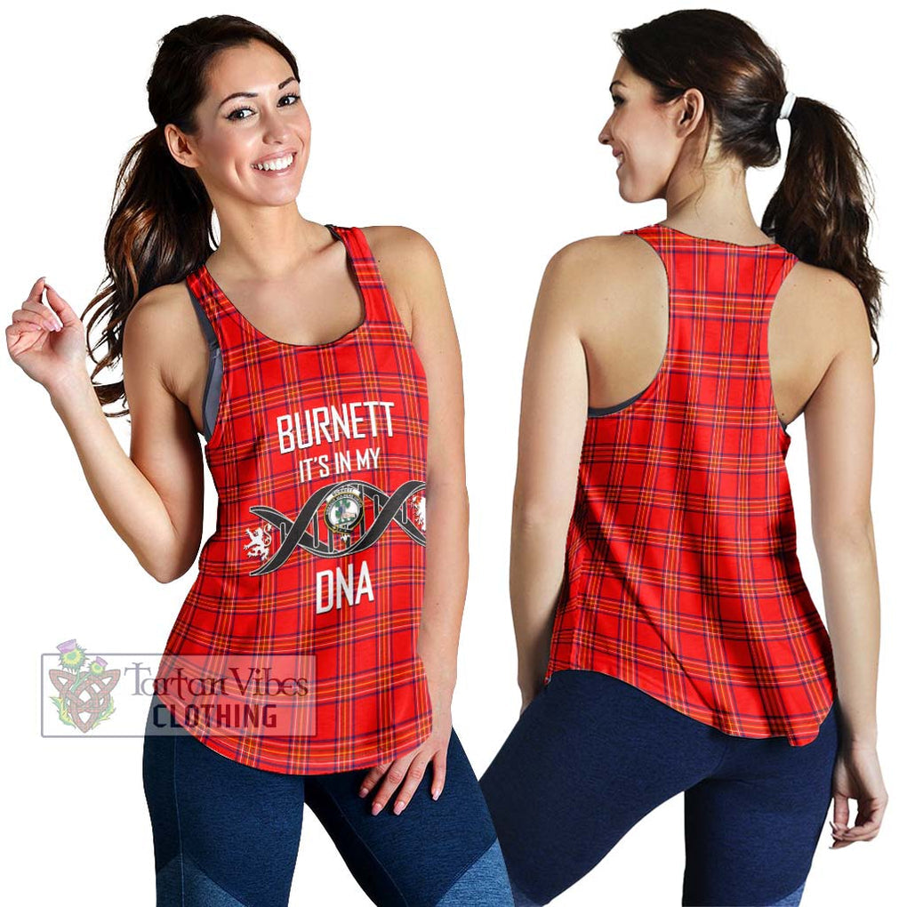 Burnett Modern Tartan Women's Racerback Tanks with Family Crest DNA In Me Style 4XL - Tartanvibesclothing Shop