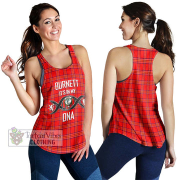 Burnett Modern Tartan Women's Racerback Tanks with Family Crest DNA In Me Style