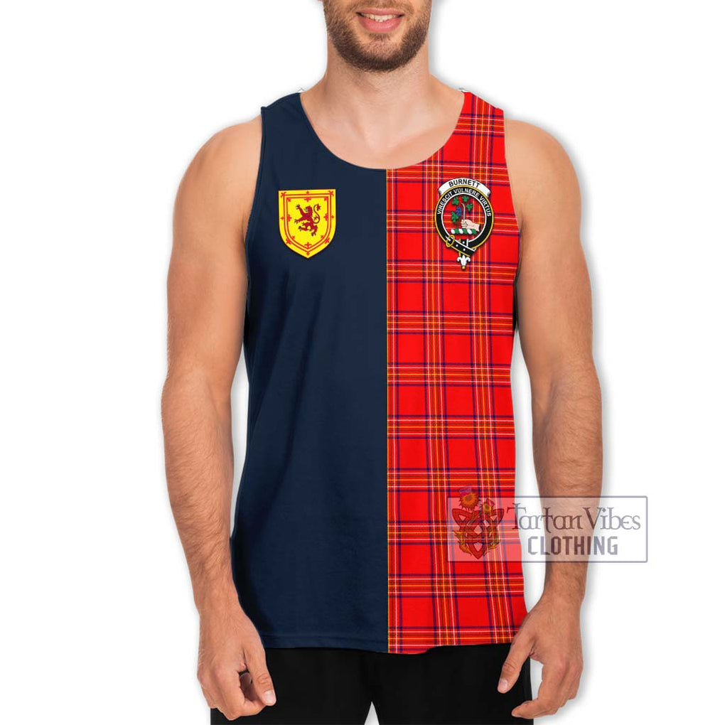 Tartan Vibes Clothing Burnett Modern Tartan Men's Tank Top with Scottish Lion Royal Arm Half Style