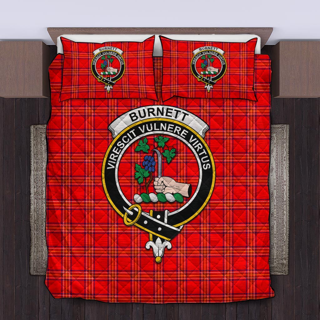 Burnett Modern Tartan Quilt Bed Set with Family Crest Twin - Tartanvibesclothing