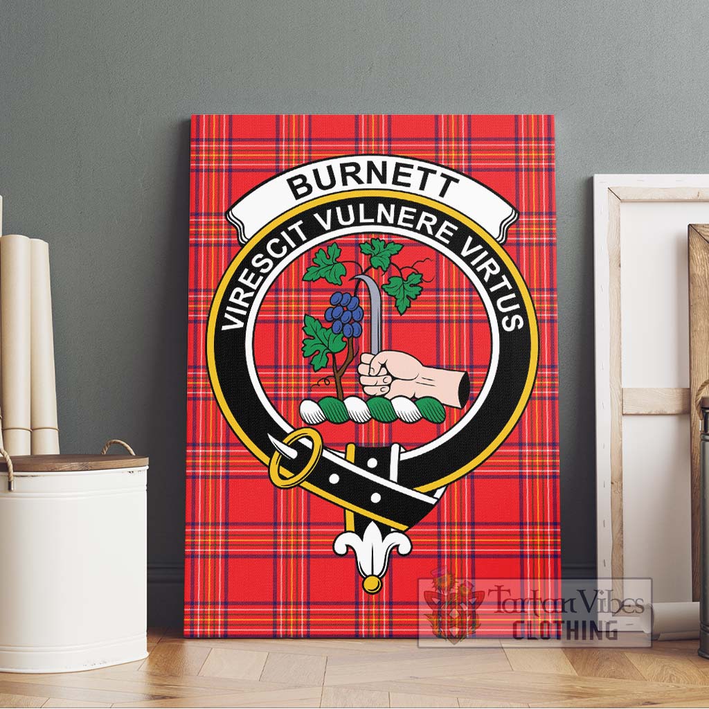 Tartan Vibes Clothing Burnett Modern Tartan Canvas Print Wall Art with Family Crest