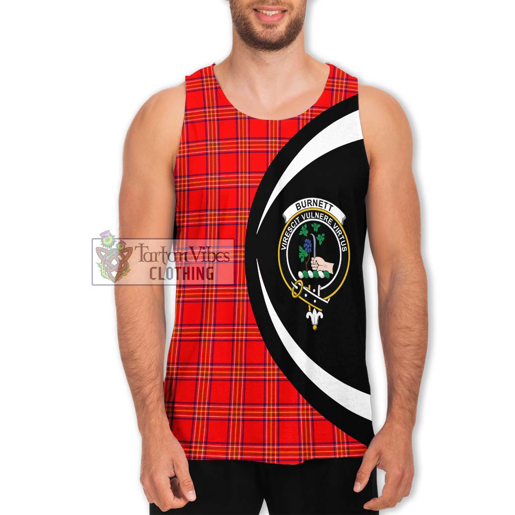 Burnett Modern Tartan Men's Tank Top with Family Crest Circle Style Men - Tartan Vibes Clothing