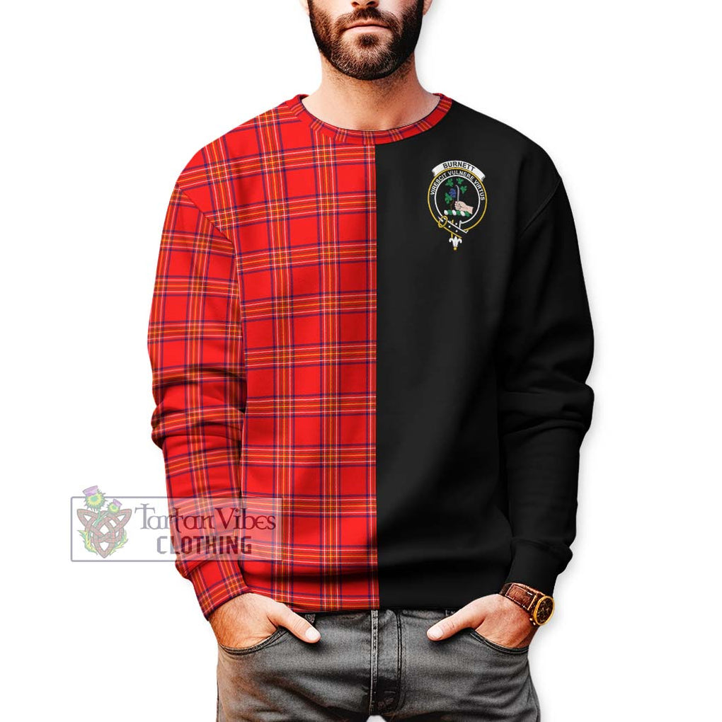 Burnett Modern Tartan Sweatshirt with Family Crest and Half Of Me Style Unisex - Tartanvibesclothing Shop