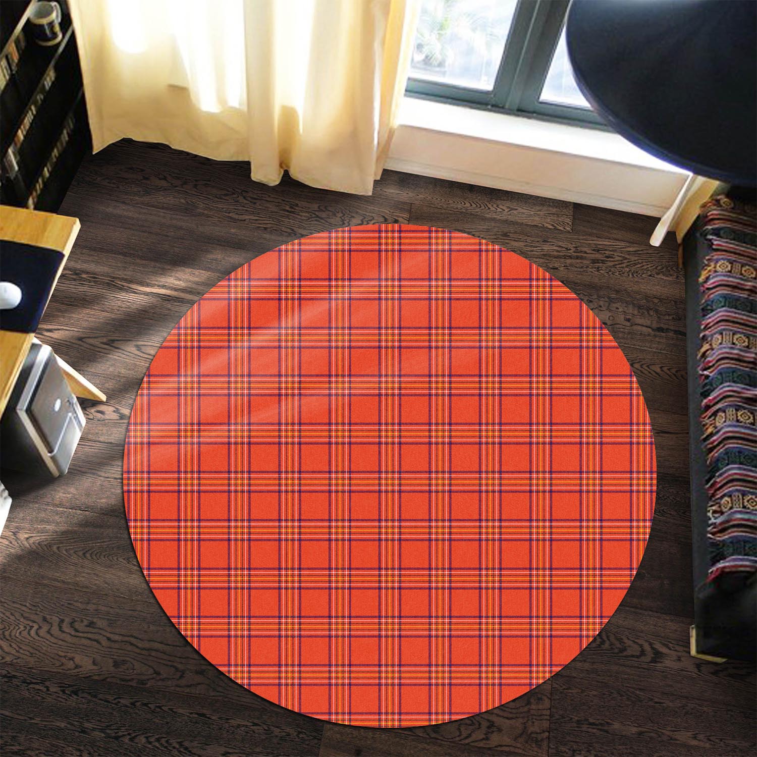 Burnett Modern Tartan Round Rug - Tartanvibesclothing