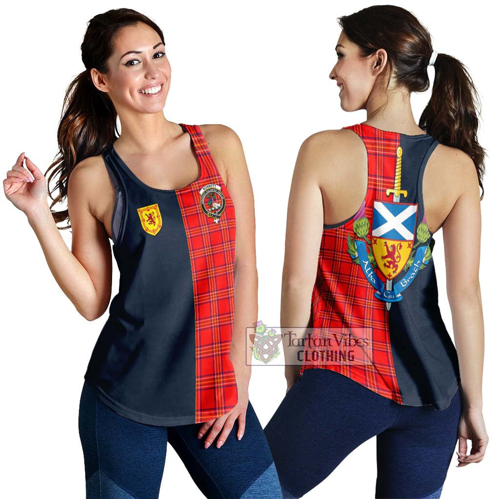 Tartan Vibes Clothing Burnett Modern Tartan Women's Racerback Tanks with Scottish Lion Royal Arm Half Style