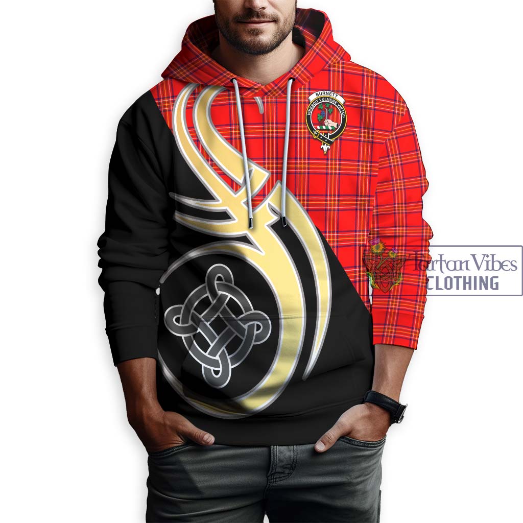 Burnett Modern Tartan Hoodie with Family Crest and Celtic Symbol Style Zip Hoodie - Tartan Vibes Clothing