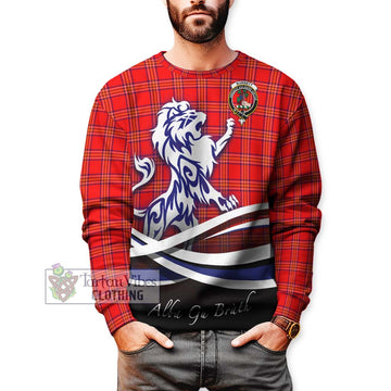 Burnett Modern Tartan Sweatshirt with Alba Gu Brath Regal Lion Emblem