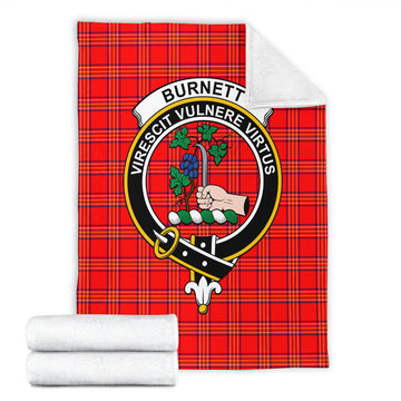 Burnett Modern Tartan Blanket with Family Crest