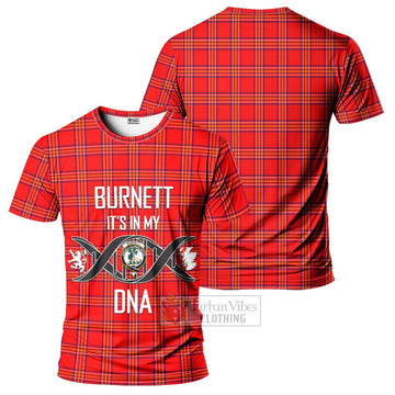 Burnett Modern Tartan T-Shirt with Family Crest DNA In Me Style