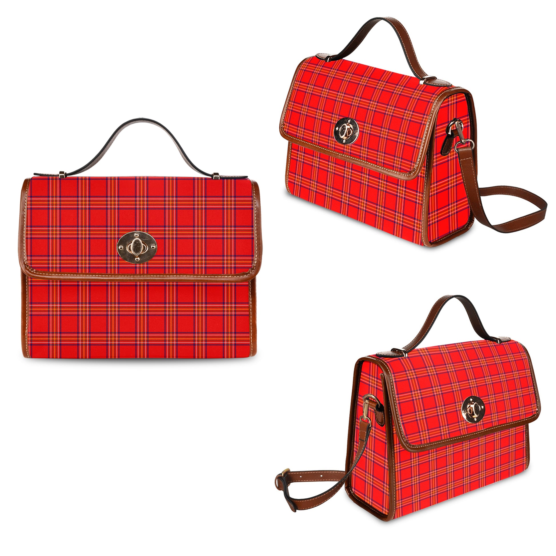 Burnett Modern Tartan Leather Strap Waterproof Canvas Bag