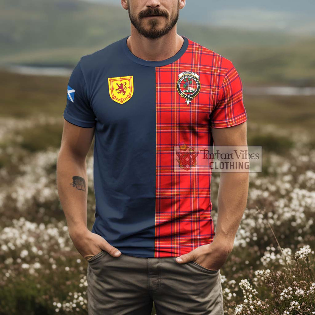 Tartan Vibes Clothing Burnett Modern Tartan T-Shirt Alba with Scottish Lion Royal Arm Half Style