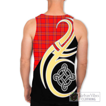 Burnett Modern Tartan Men's Tank Top with Family Crest and Celtic Symbol Style