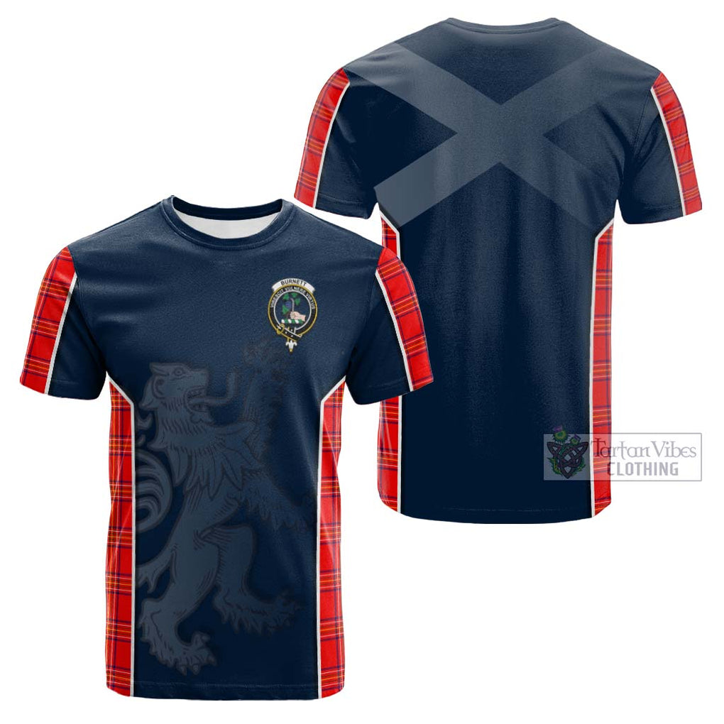 Tartan Vibes Clothing Burnett Modern Tartan Cotton T-shirt with Family Crest and Lion Rampant Vibes Sport Style