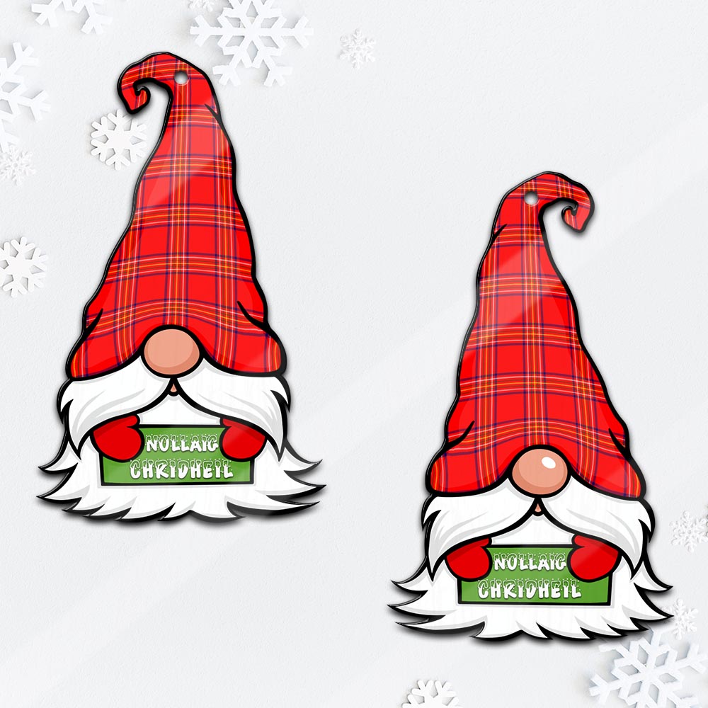 Burnett Modern Gnome Christmas Ornament with His Tartan Christmas Hat Mica Ornament - Tartanvibesclothing