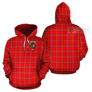 Burnett Modern Tartan Cotton Hoodie with Family Crest