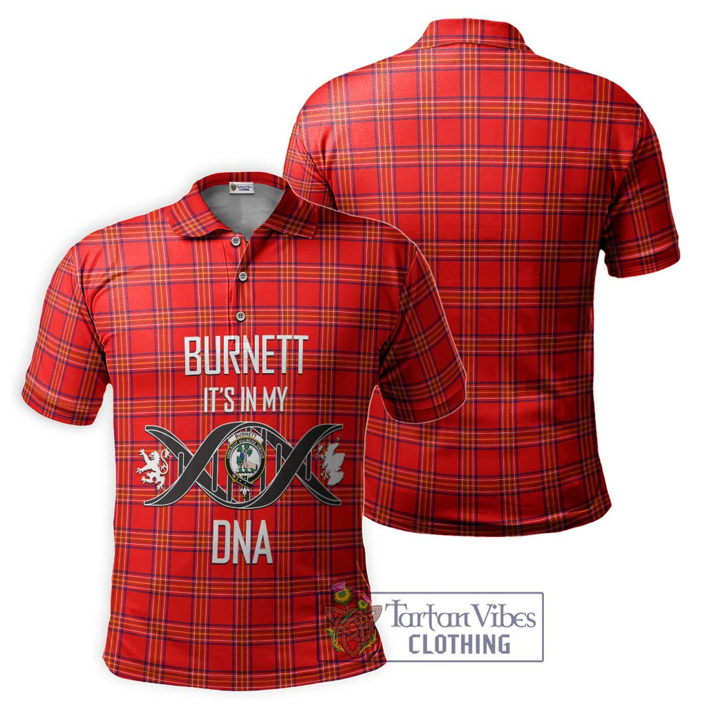 Burnett Modern Tartan Polo Shirt with Family Crest DNA In Me Style - Tartanvibesclothing Shop