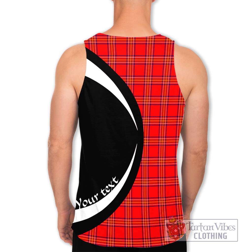 Burnett Modern Tartan Men's Tank Top with Family Crest Circle Style - Tartan Vibes Clothing