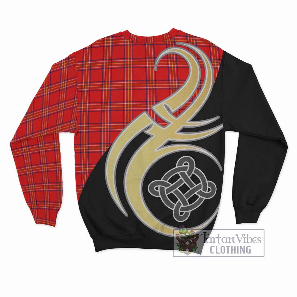 Burnett Modern Tartan Sweatshirt with Family Crest and Celtic Symbol Style - Tartan Vibes Clothing