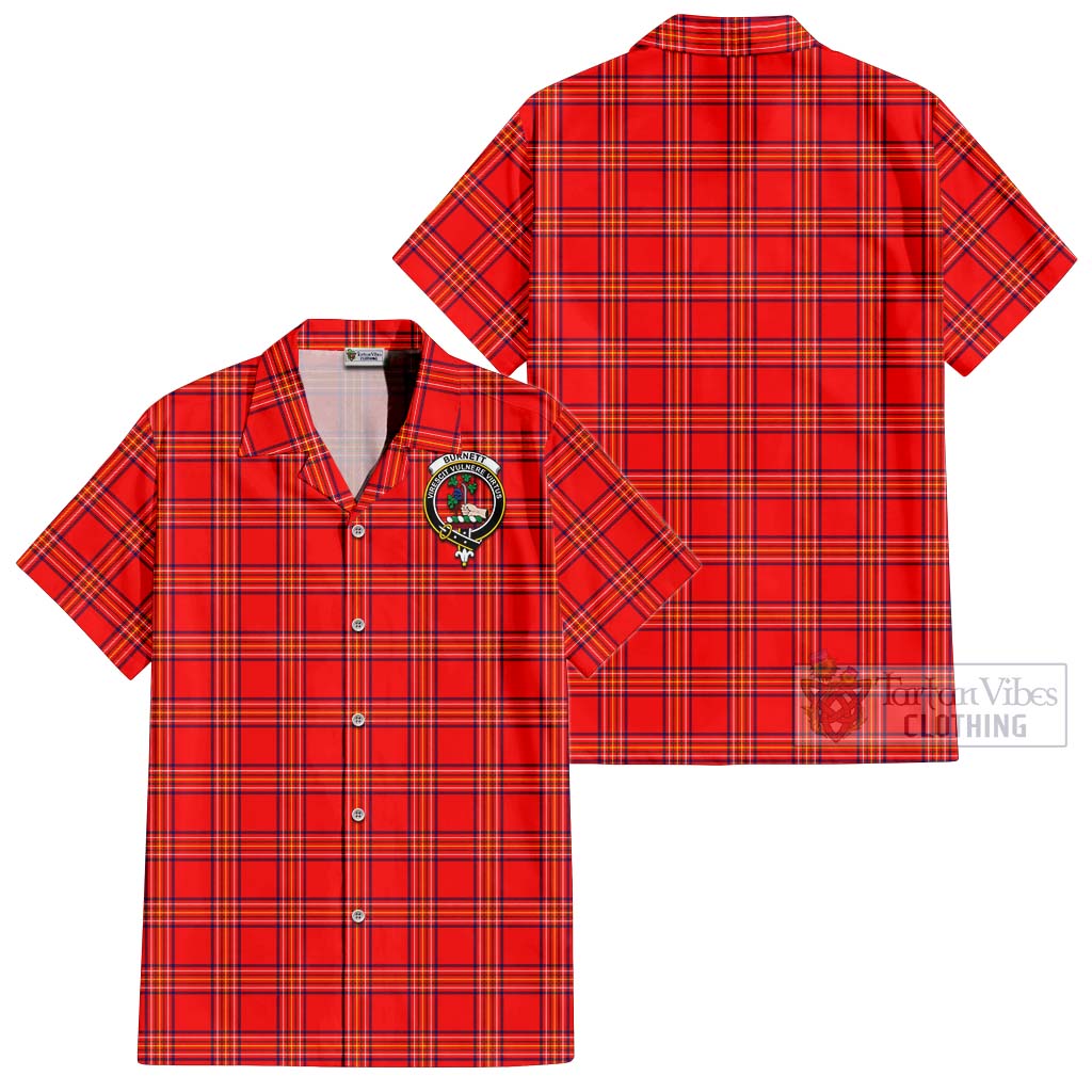 Tartan Vibes Clothing Burnett Modern Tartan Cotton Hawaiian Shirt with Family Crest