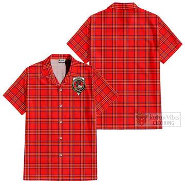Burnett Modern Tartan Cotton Hawaiian Shirt with Family Crest