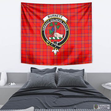 Burnett Modern Tartan Tapestry Wall Hanging and Home Decor for Room with Family Crest