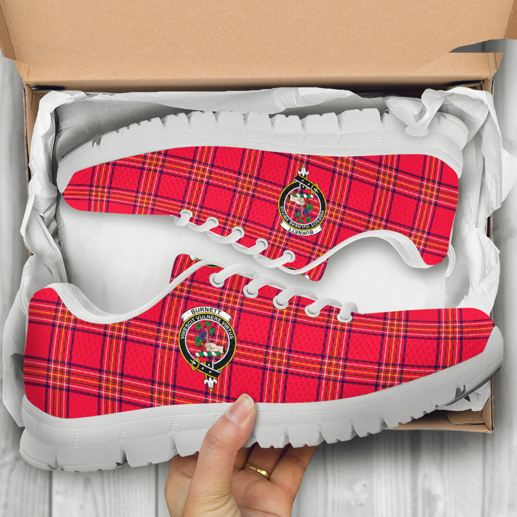 Burnett Modern Tartan Sneakers with Family Crest - Tartan Vibes Clothing