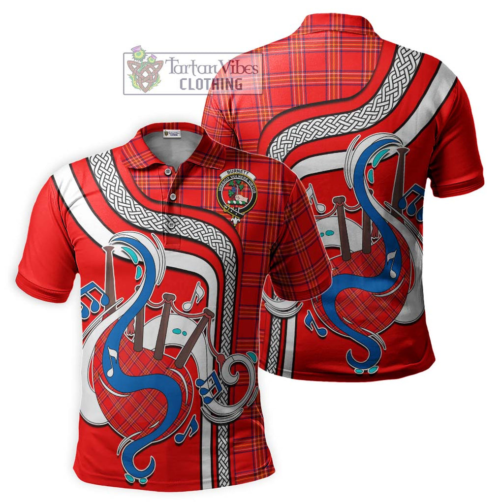 Tartan Vibes Clothing Burnett Modern Tartan Polo Shirt with Epic Bagpipe Style