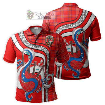 Burnett Modern Tartan Polo Shirt with Epic Bagpipe Style