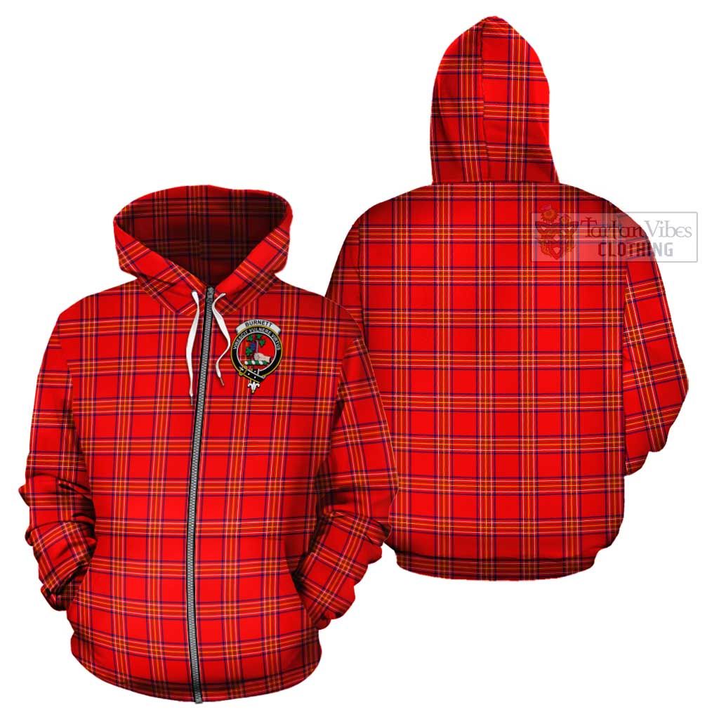 Tartan Vibes Clothing Burnett Modern Tartan Cotton Hoodie with Family Crest