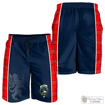 Burnett Modern Tartan Men's Shorts with Family Crest and Lion Rampant Vibes Sport Style