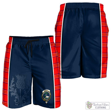 Burnett Modern Tartan Men's Shorts with Family Crest and Scottish Thistle Vibes Sport Style