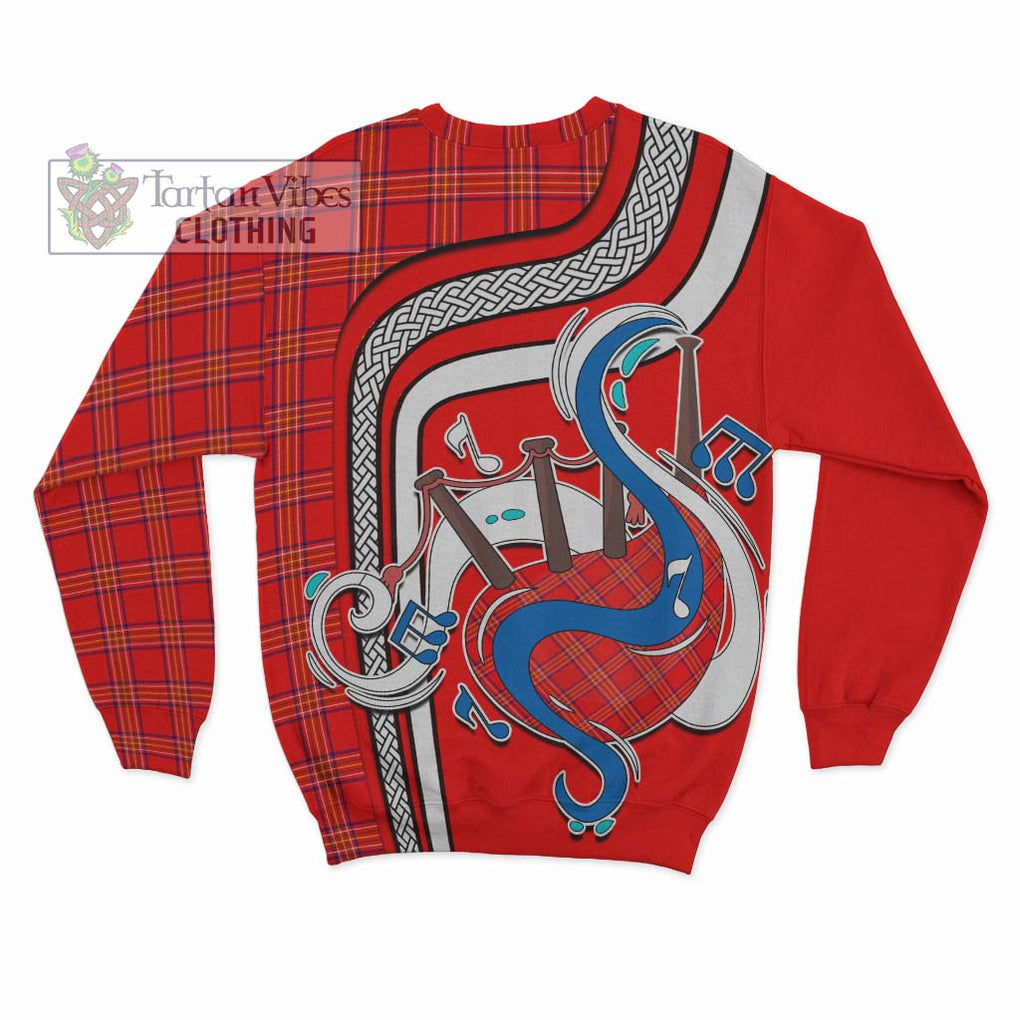 Burnett Modern Tartan Sweatshirt with Epic Bagpipe Style - Tartanvibesclothing Shop