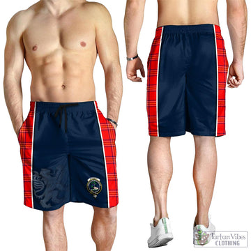 Burnett Modern Tartan Men's Shorts with Family Crest and Lion Rampant Vibes Sport Style