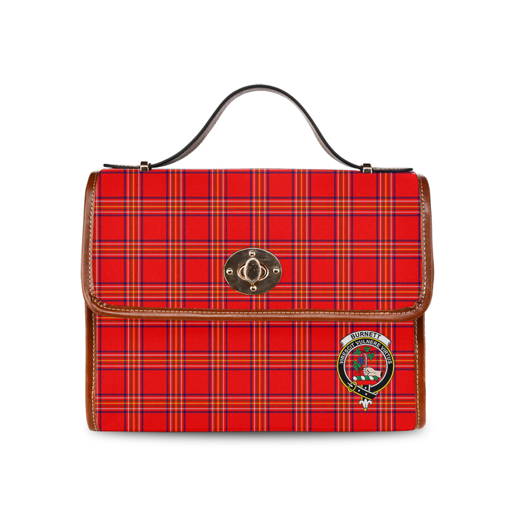 Burnett Modern Tartan Leather Strap Waterproof Canvas Bag with Family Crest